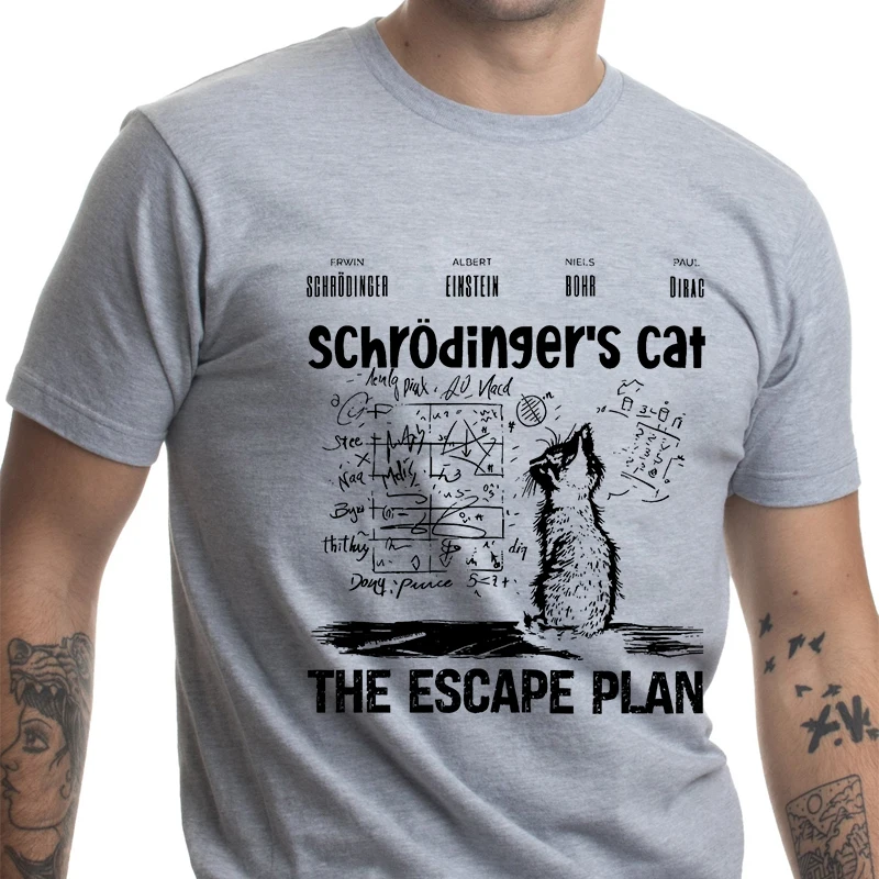 تي شيرت للرجال ملابس موضة القط خطة الهروب العبقري غريب الأطوار مطبوعة تي شيرت Harajuku قصيرة الأكمام تي شيرت ملابس للرجال عادية