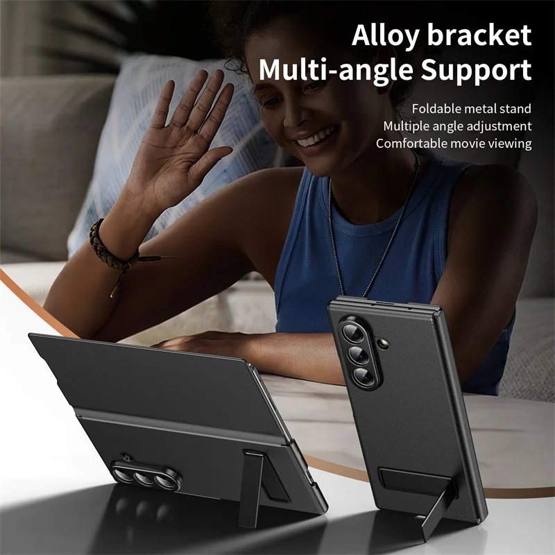 High End Folding Texture Flip phone Case for Samsung Galaxy Z Fold 7 5 4 3 6 Magnetic Suction With Lens Protection Phone Cover