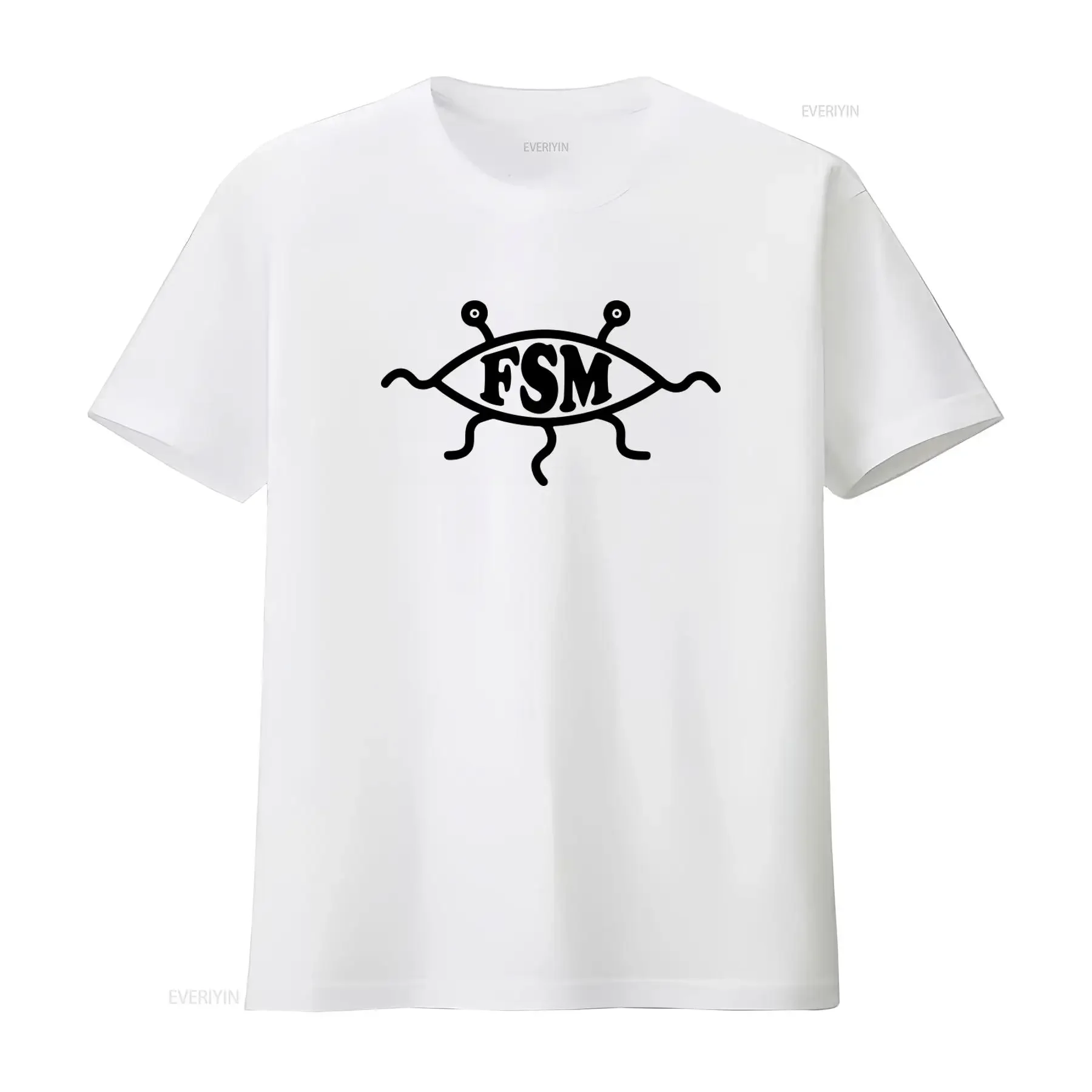 Fsm T Shirt Mens Funny Flying Spaghetti Monster Church Design Atheist Atheism  vintage Washed streetwear Top For Everyday Wear