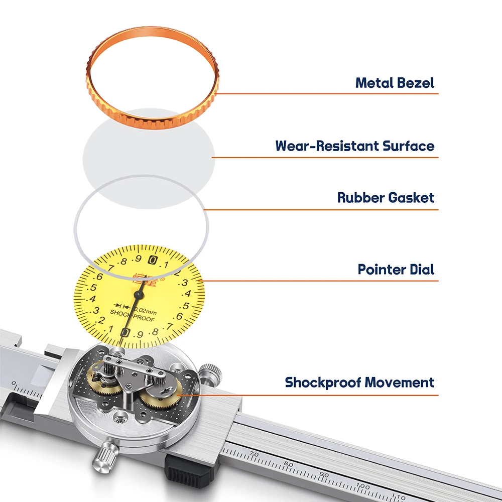 9-150mm 9-200mm 9-300mm High Precision Double Inner Groove Pointer Type With Watch Caliper Groove In Hole Measurement Tools