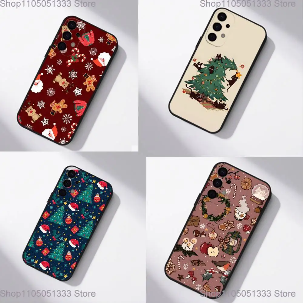 

Cute Christmas Tree Snowman Phone Case For Samsung S25,S24,S21,S22,S23,S30,Ultra,S20,Plus,Fe,Lite,5G Black Cover