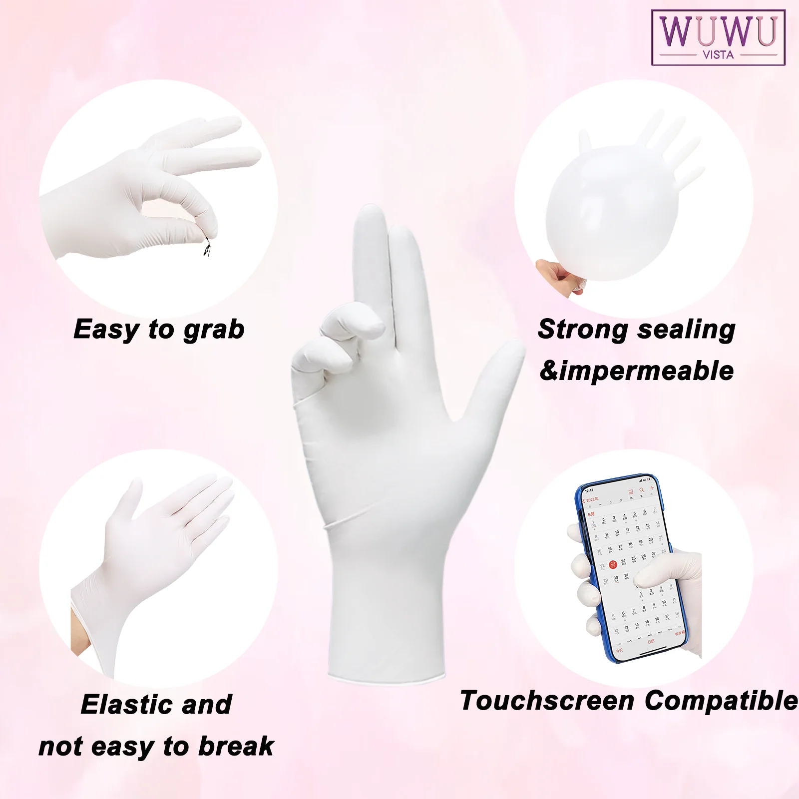 WUWUVISTA 30pair Individually Packaged Disposable Nitrile Gloves New Food Grade TPE Latex Gloves Non-Slip Gloves Wax Accessories