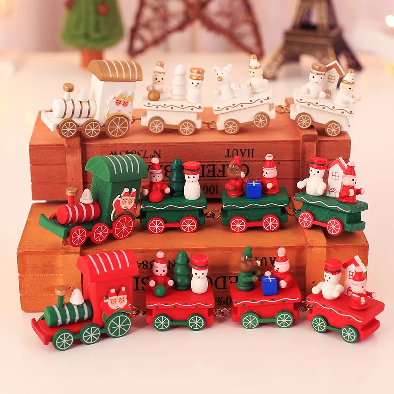 Christmas Decorations Christmas Wooden Train Games for Kids Kindergarten Festival Christmas Gift Christmas Decoration Gift