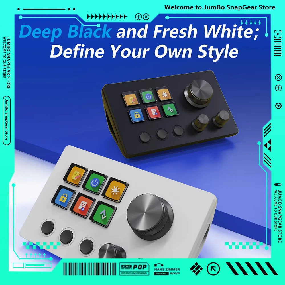 MiraBox N3 Macro Pad / Stream Deck, 6 Programmable LCD Keys, 3 Knobs, Visual Shortcuts, OBS Controller, Mac/Win