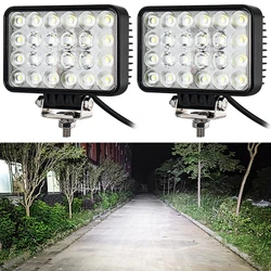 2Pcs Vehicle LED Work Light 12V - 60V 72W Excavator Light Cargo Car Forklift Truck Tractor Headlights Offroad Auxiliary Lamp