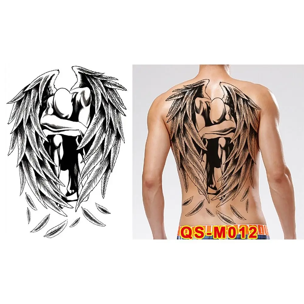 

Water Transfer Printing Full Back Tattoo Sticker Buddha Pattern Guan Gong Full Back Tattoo Patch Waterproof Flower Arm