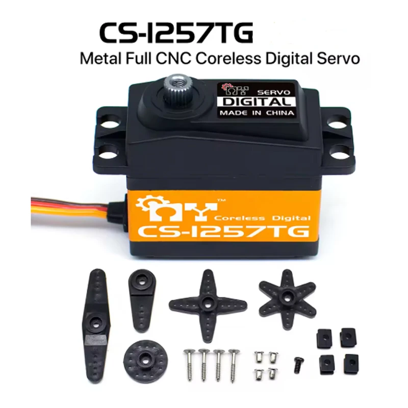 

MY Servo CS-1257TG 6 В 0,07S 10 кг высокоскоростной цифровой стандартный сервопривод без сердечника для радиоуправляемого самолета и дрифта