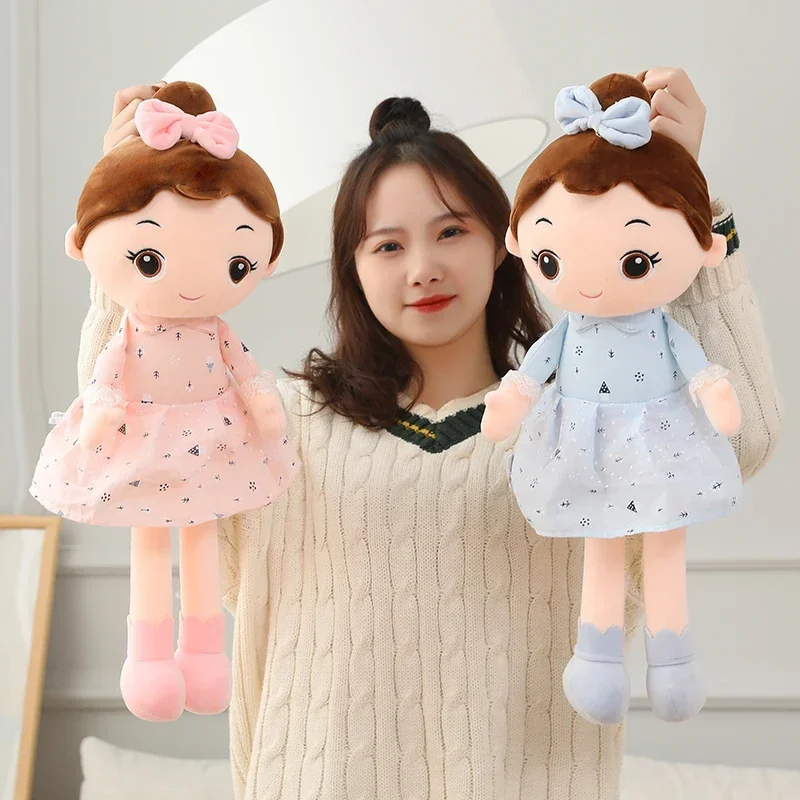 45cm bonito anjo menina brinquedo de pelúcia adorável pelúcia anime figura boneca usar lindo vestido brinquedos macios para meninas presentes agradáveis
