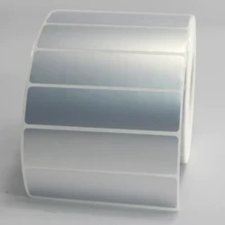 80 x 20 mm 1500 Pieces/Roll Silver Sticker Silver PET Label Waterproof Tearproof Oilproof Barcode Label