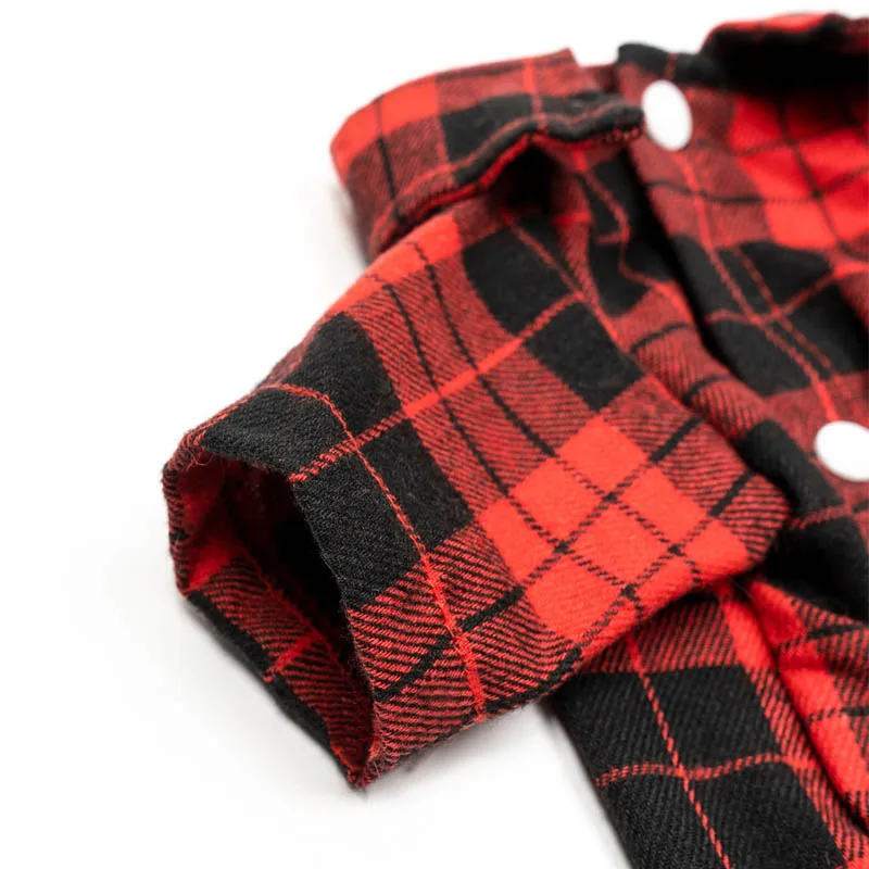 Trendy & Comfortable Plaid Dog Shirt for Spring/Summer - Easy Button Design, Ideal for Small Breeds