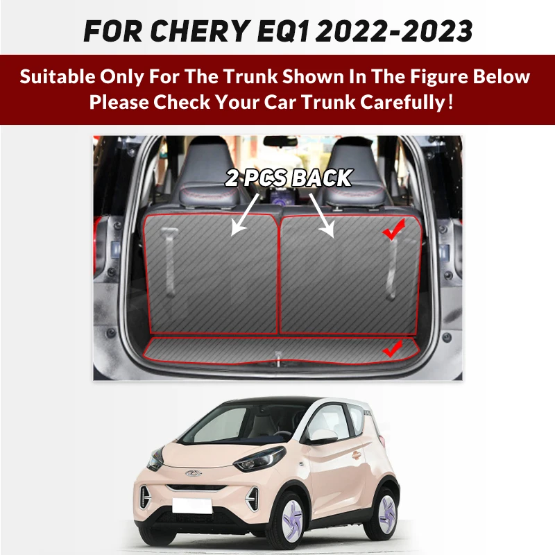 Car Trunk Mat For Chery EQ1 4-Seat 2022 2023 Custom Car Accessories Auto Interior Decoration