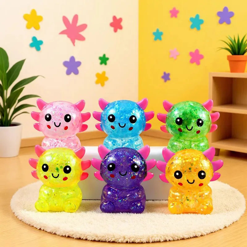 3pcs Cute Sitting Style Salamander Slow Rebound, Cute Fidget Toys for Desk Breaks, Palm-Size Squeeze Toy, Party Favor Gift