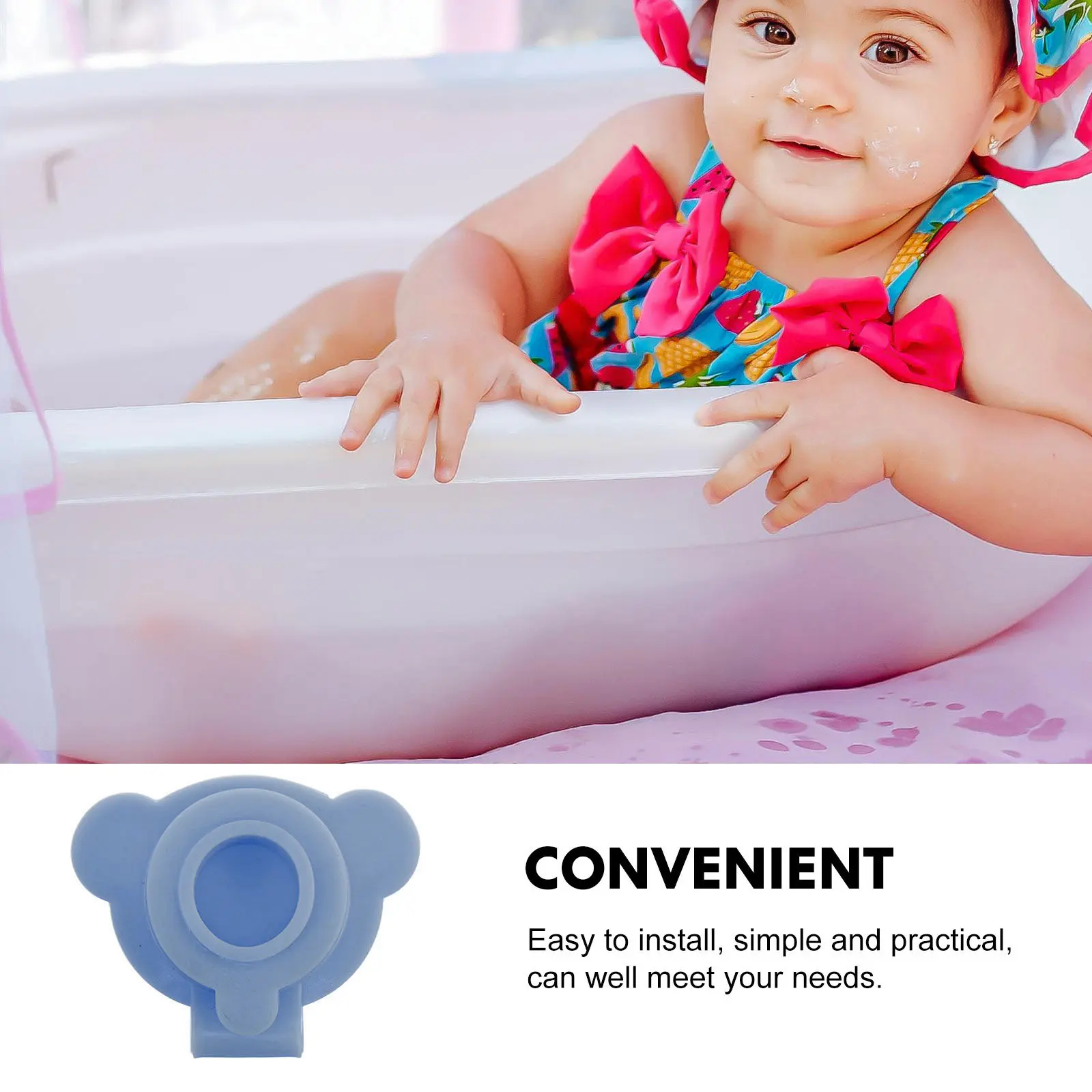 Tappo per Vasca da Bagno per Bambini in Silicone, Tappo di Scarico Antigoccia a Forma di Cartone Animato, Coperchio Universale per Scarico Vasca, Copertura per Tappo Vasca
