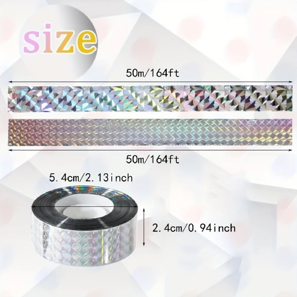 Anti Bird Tape Flashing Reflective Bird Scarer Tapes Bird Repeller Anti Pigeon Ribbon Pigeon Repeller Garden Pest Control view 5