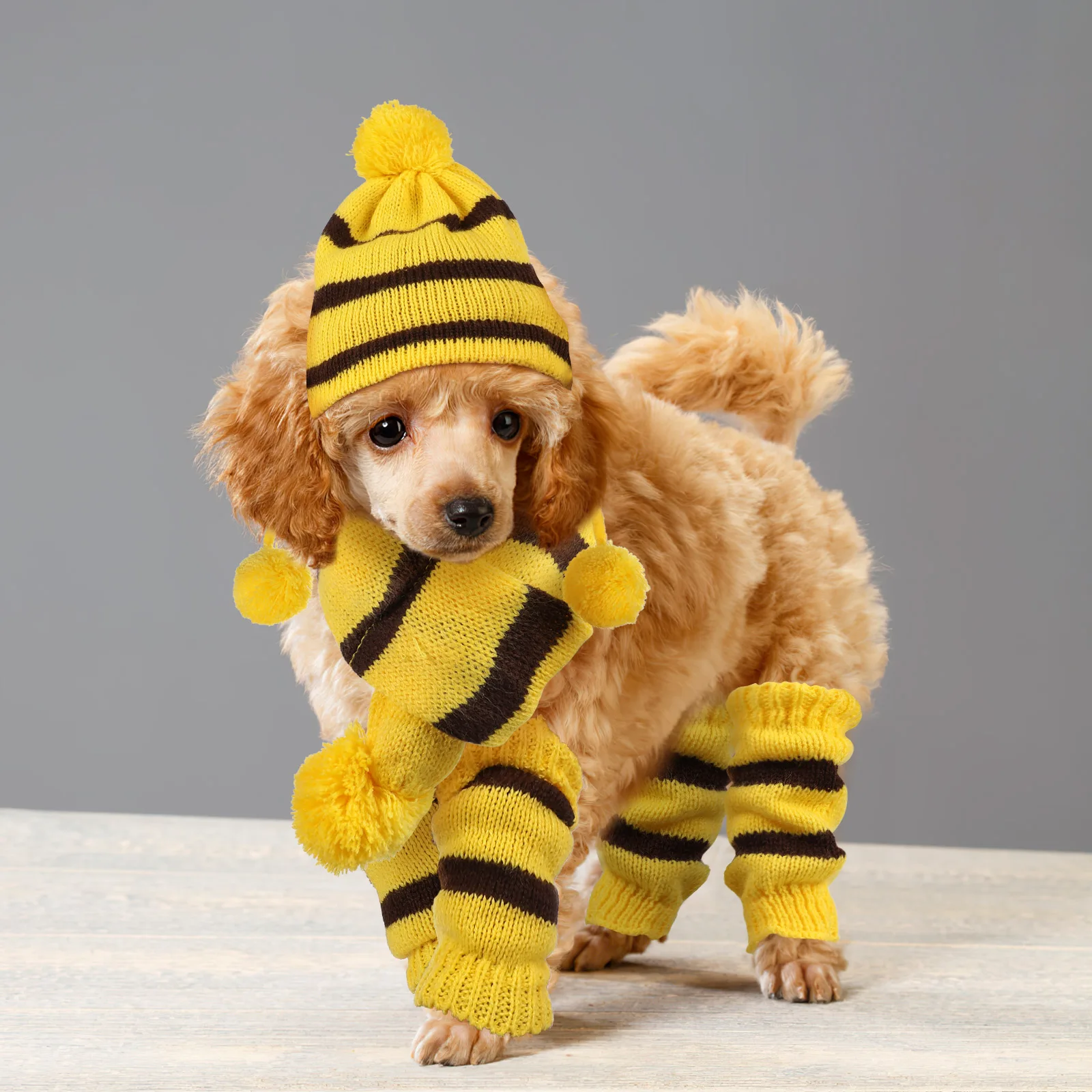 

Dog Warm Scarf Hat Set Pet Costumes for Dogs Scarves Pets Winter Apparel Sock Scarfs