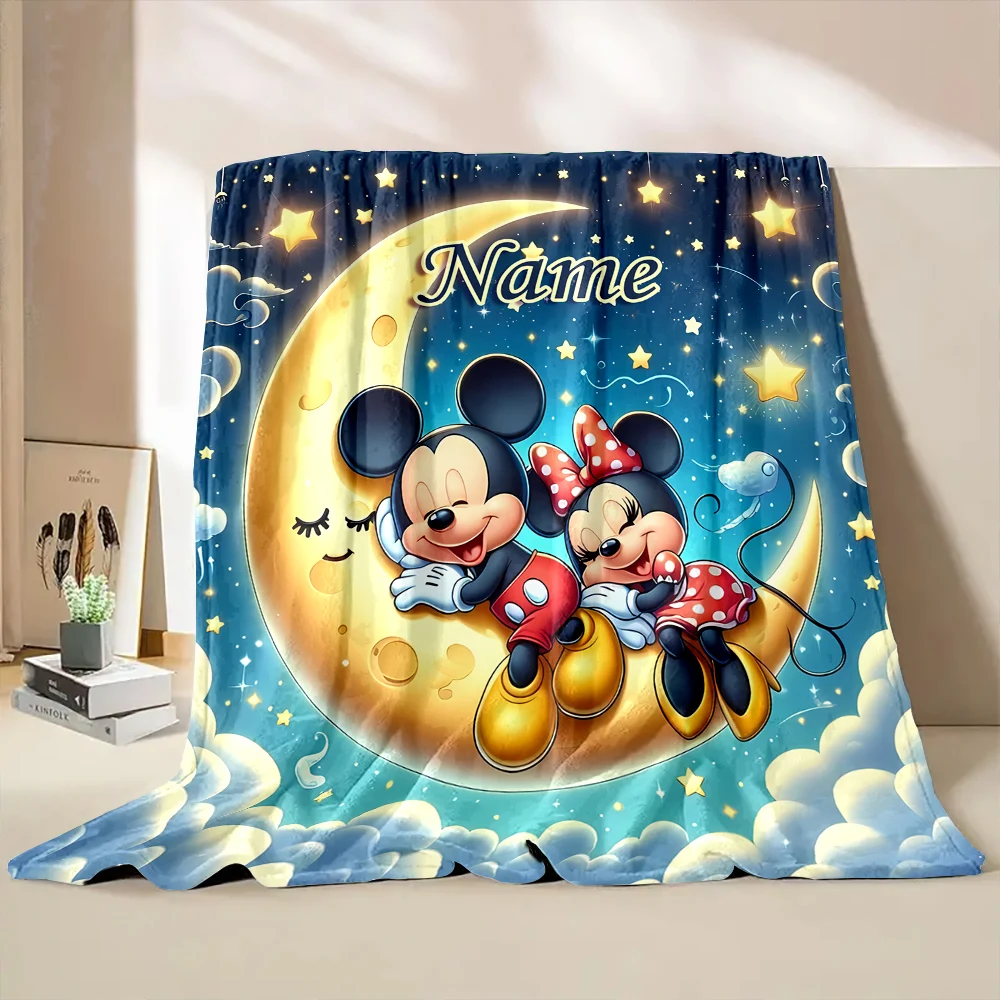 Personalisierte individuelle Namensdecke Disney Mickey Mouse Decke für Sofa Bettbezug Decke geeignet für Geburtstags- und Weihnachtsgeschenke