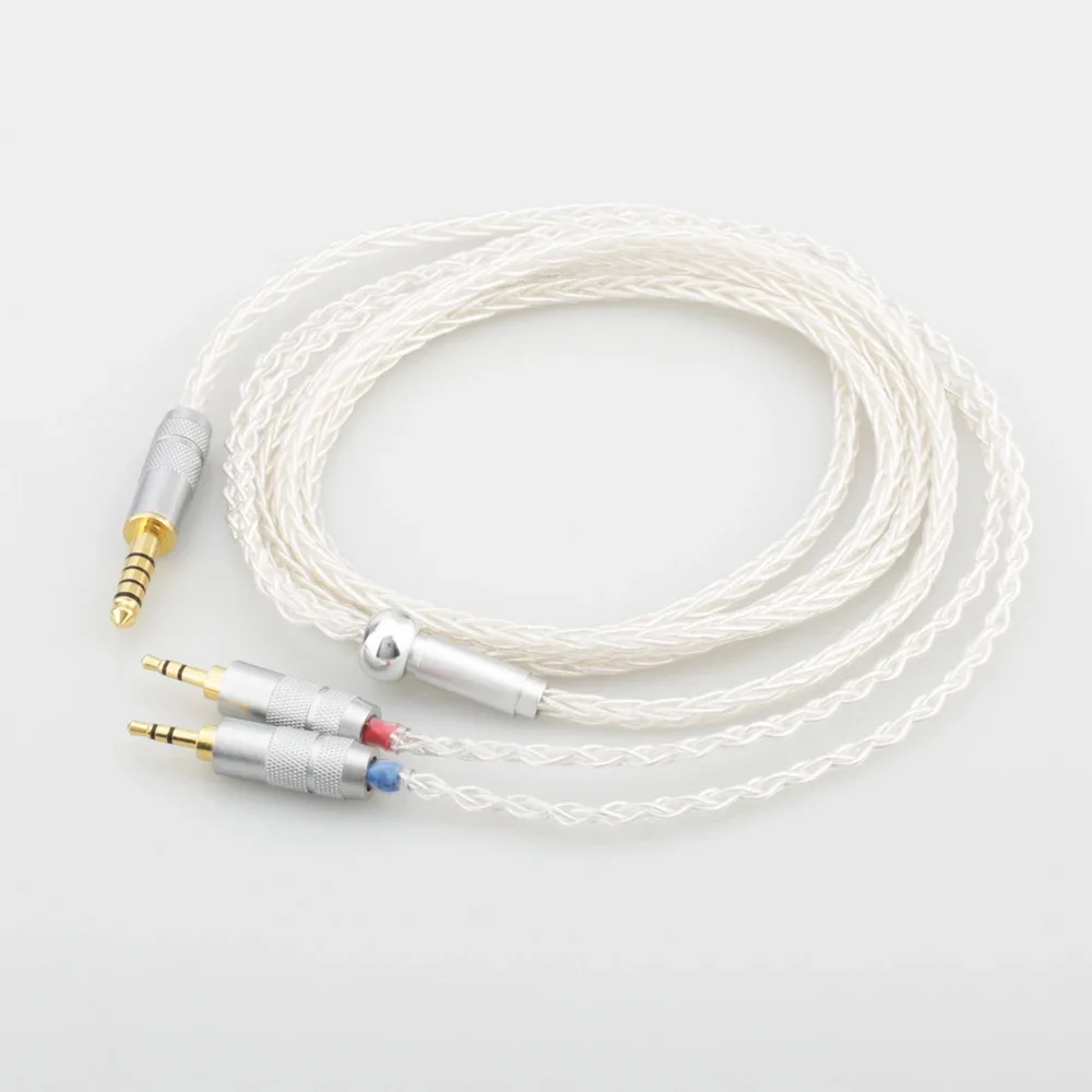 Audiocrast 8 núcleos 6n occ cabo banhado a prata 4.4mm plug fone de ouvido cabo atualizado para sundara he400i he400s he560