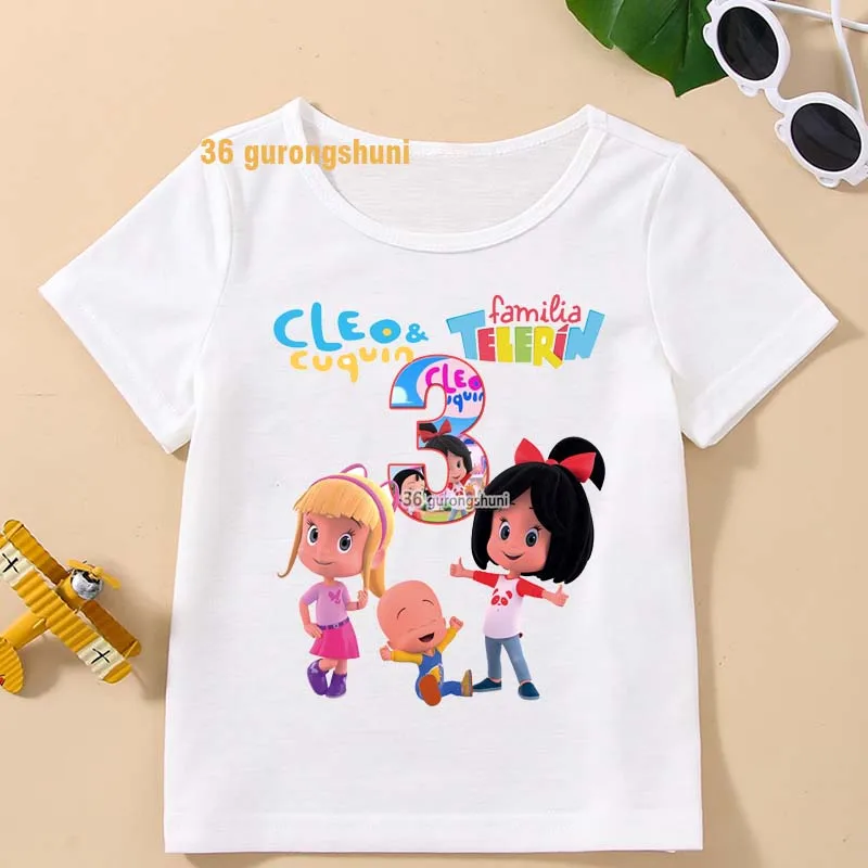 Kids T Shirt For Boys Kid t-shirts Girls Clothes Girl clothing Cleo And Cuquin Familia Telerin Graphic Tees children t shirts