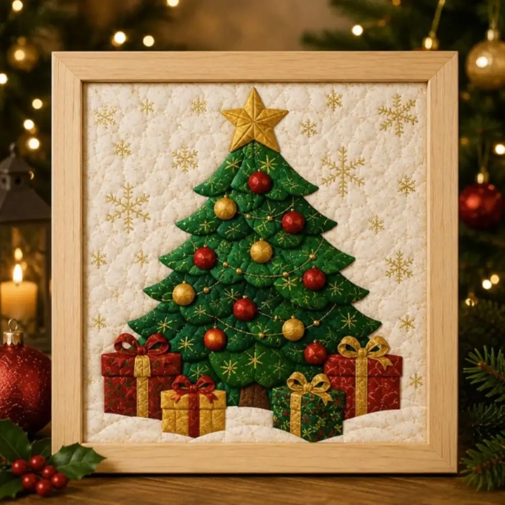 1 Set DIY Christmas Fabric Art Kit Christmas Themed Cotton Fabric Christmas Fabric Painting Kit Christmas Handmade Art Kit