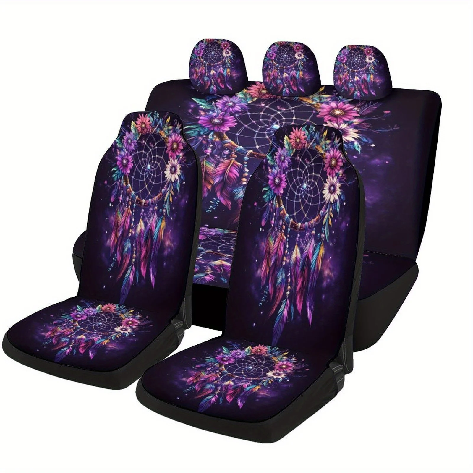 

Dreamcatcher Designed Car Seat Covers Set For Most Cars, Fashion Decorative Car Seat Protector Covers Full Set, Universal Car Se