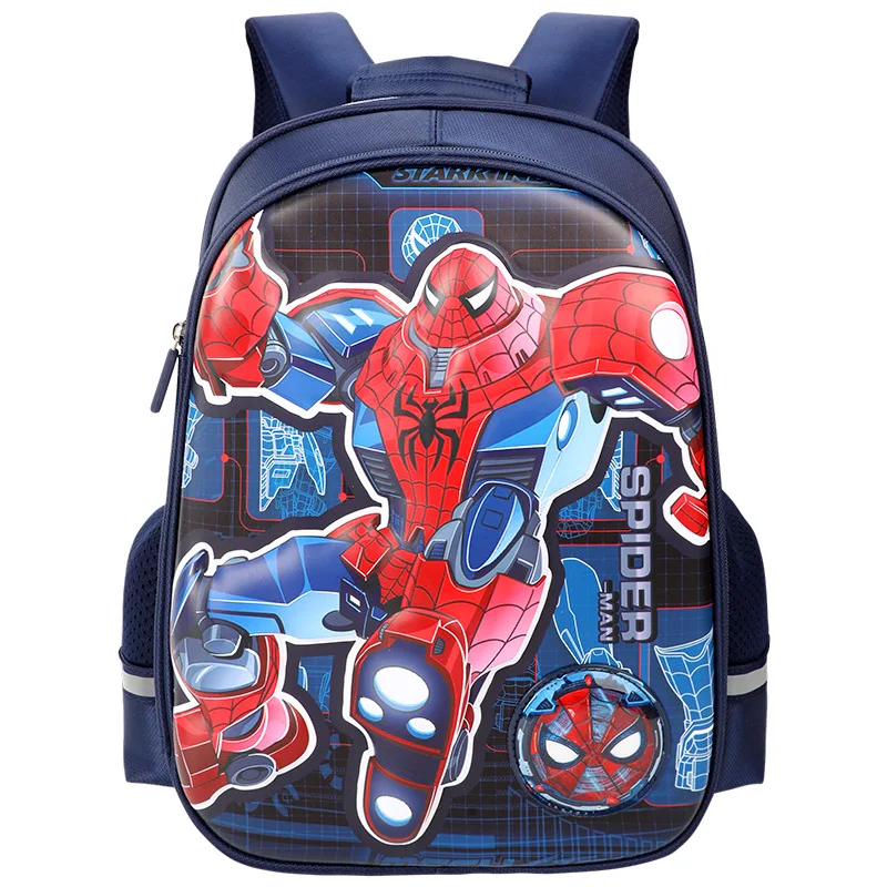 Marvel Boy School Bag Grade 1-2 Kindergarten Spider Man Iron Man Captain America Primary Student Shoulder Orthopedic Backpack