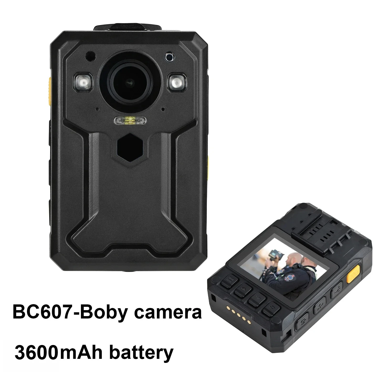 

BC607 Камера для ношения на теле HD 1440P 4G WIFI GPS Прямая трансляция в реальном времени, функция внутренней связи, водонепроницаемость IP67