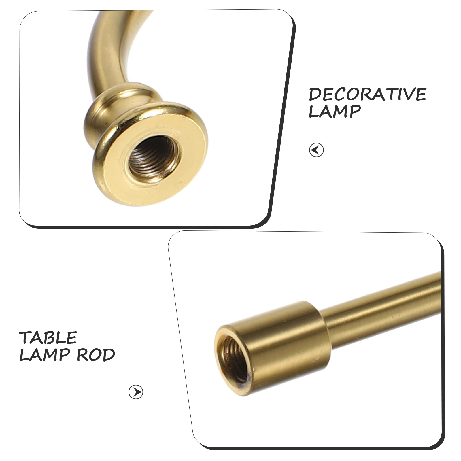 

Table Lamp Curved Stem Metal Threaded Pole Lighting Fixture Repair Accessory DIY Lamp Making Parts Light Fixture Parts