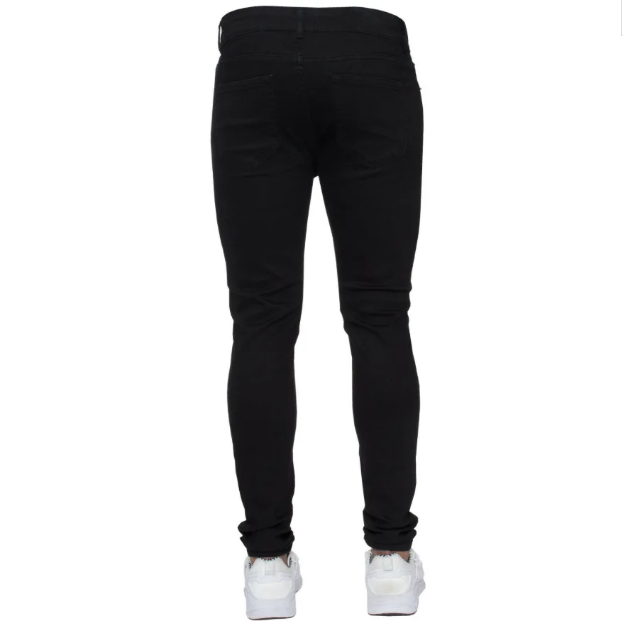 Black Jeans for Men Cotton Stretchy Skinny Jeans High Quality Hip Hop Solid Color Slim Oversize Denim Pencil Pants Streetwear