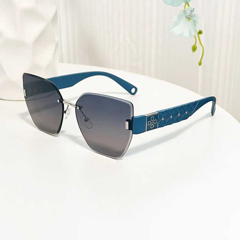 

2025 новые модные солнцезащитные очки без оправы, женские универсальные солнцезащитные очки премиум-класса INS, женские многоугольные поляризационные очки Gafas De Sol UV400