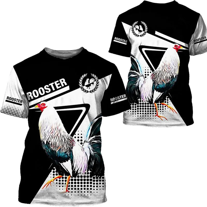 Summer New Rooster 3D Print T-shirt Mężczyźni Kobiety Krótki rękaw O-Neck T Shirts Oversized Harajuku Streetwear Tees Kids Tops Odzież