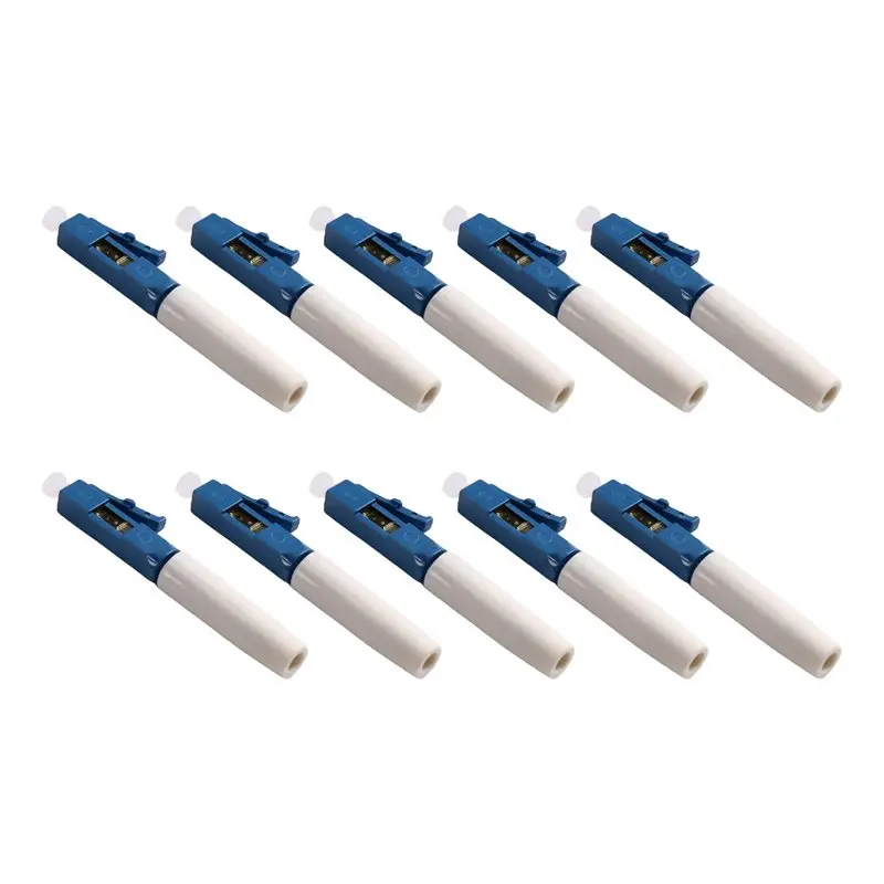 10PCS LC UPC Fiber Assembly Quick Connector Single Mode LC Fiber Optic Cable Fast Connector For FTTH Drop Cable