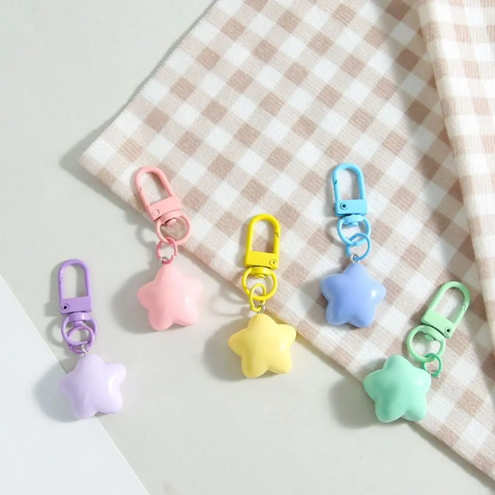 5pcs noctilucent Friendship Stars Keychain Resin Colourful Chubby Star Keychain Pentagram Bag Accessories Backpack Pendant