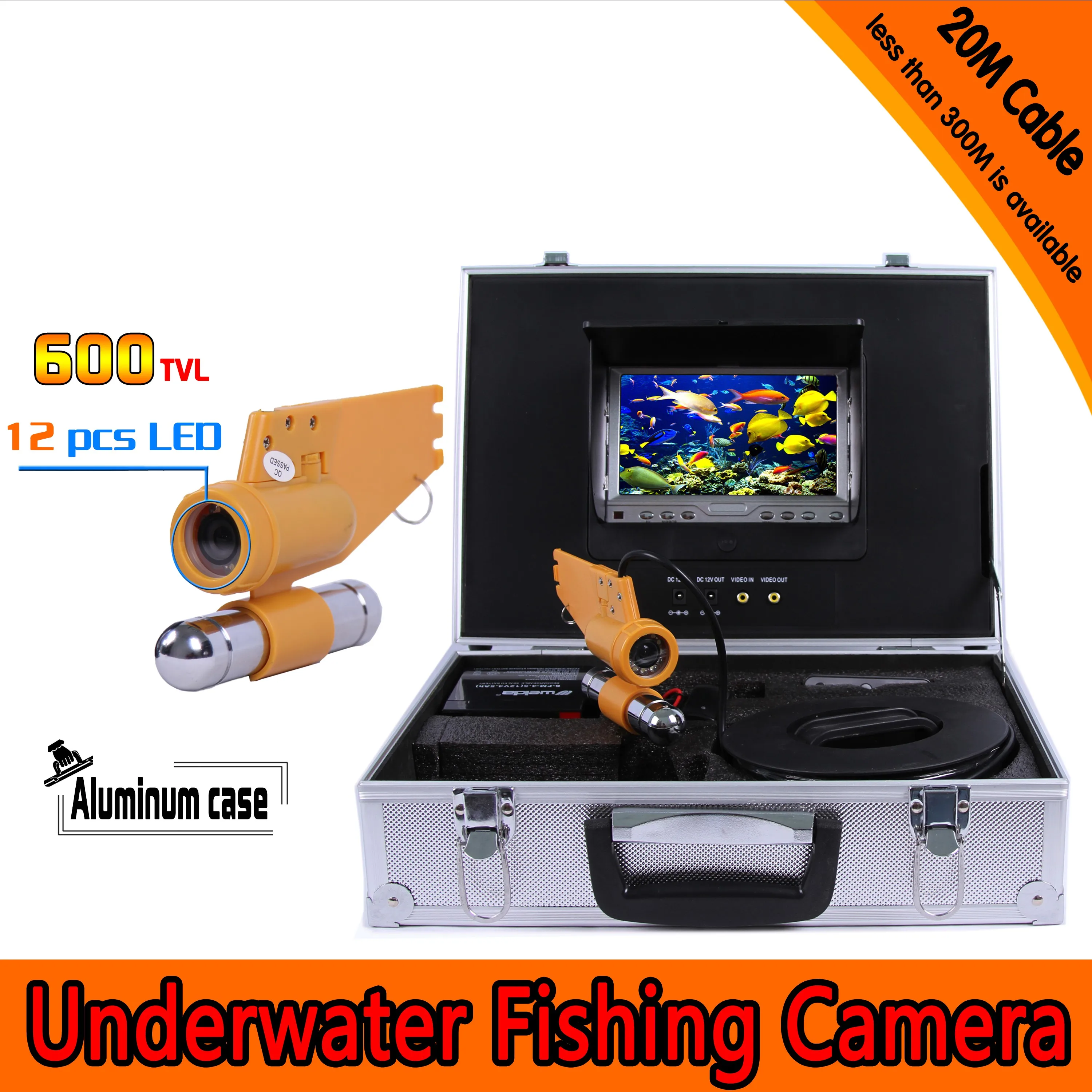 

7Inch Screen 600TVL 20/30/50/100M underwater submarine camera underwater camera Fishing Camera Fish Finder AV Endoscope Camera