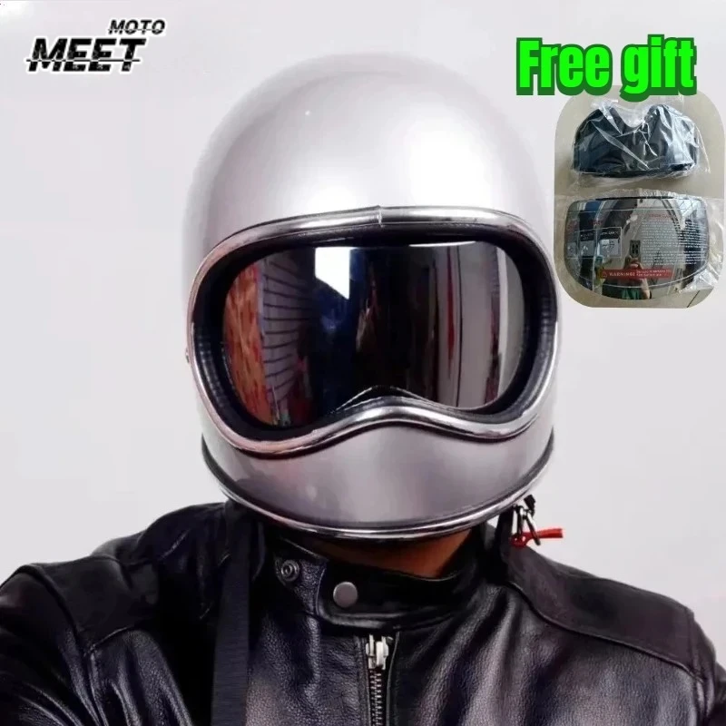 

For Harley Retro Motorcycle Helmet DAVID 2 Series Electric Vehicles Helmet Japanese Space Helmet Built-in Lens Casco Capacete