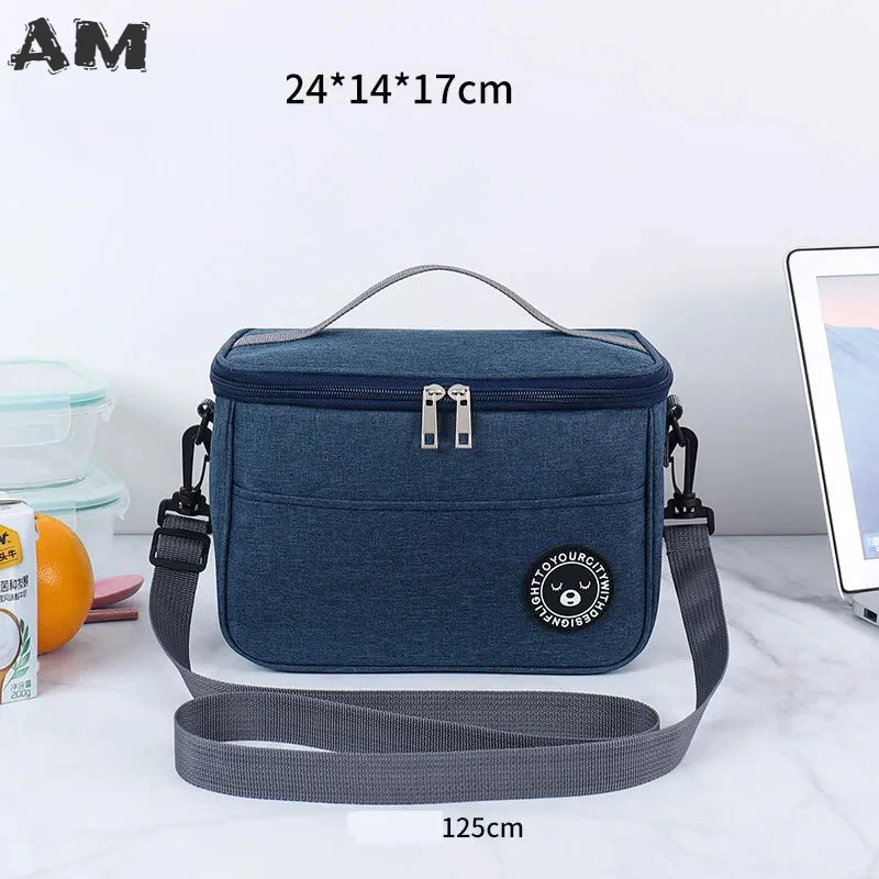 Size Small Food Thermal Lunch Box Bag Durable Waterproof Office Cooler Lunchbox Organizer School Kids Insulated Case with Strap