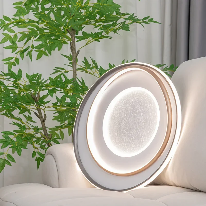 

SANDYHA Modern Ceiling Lights Circular Acrylic Crackle Lampshade Stylish Bedroom Living Room Dining Light Fixture Elegant Home