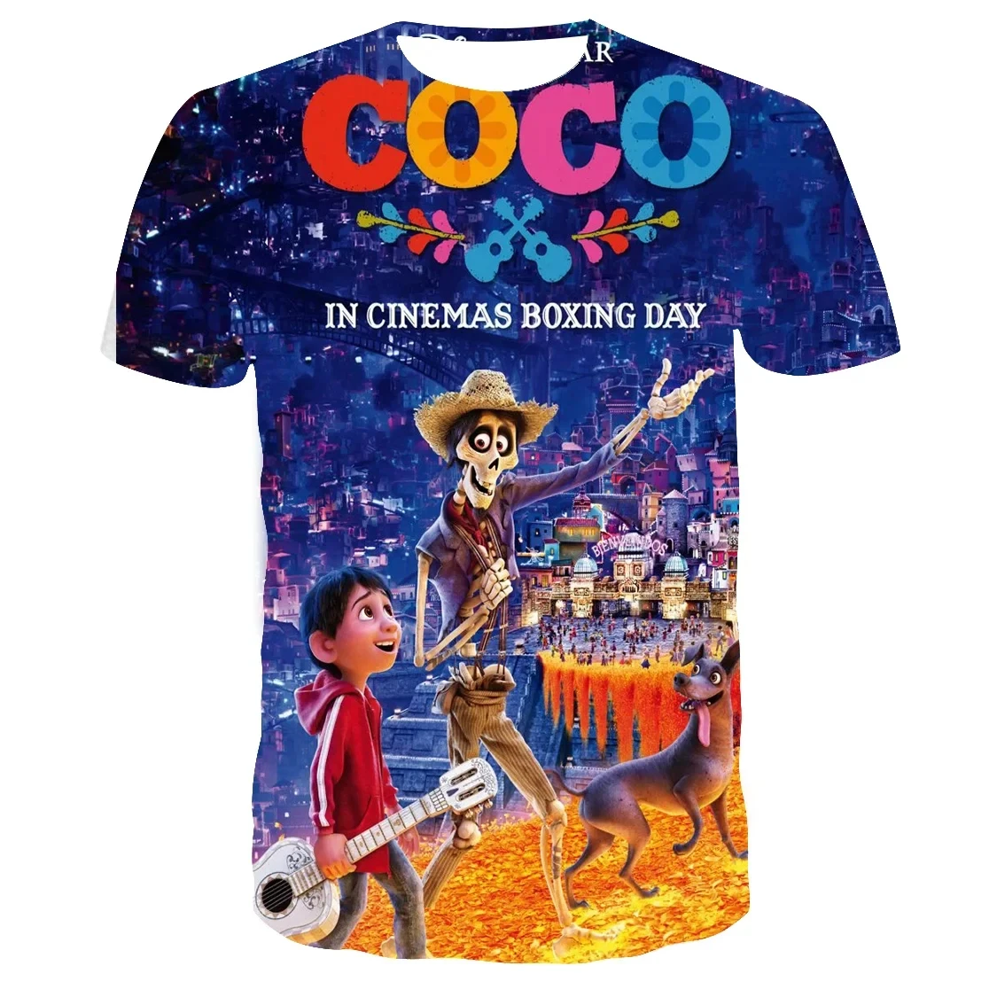 Disney Cocoa T-shirt 3D Print Children's T-shirt Summer Fashion Cute Cartoon T-shirt Round Neck Boy And Girl T-shirt Clothing