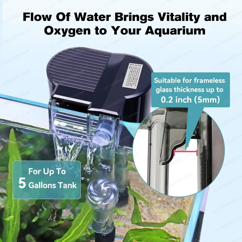 Advanced Silent Aquarium Filter Adjustable Flow Oil Film Removal Intelligent Operation Mode Plastic  Tank Outdoor Bathroom Bag