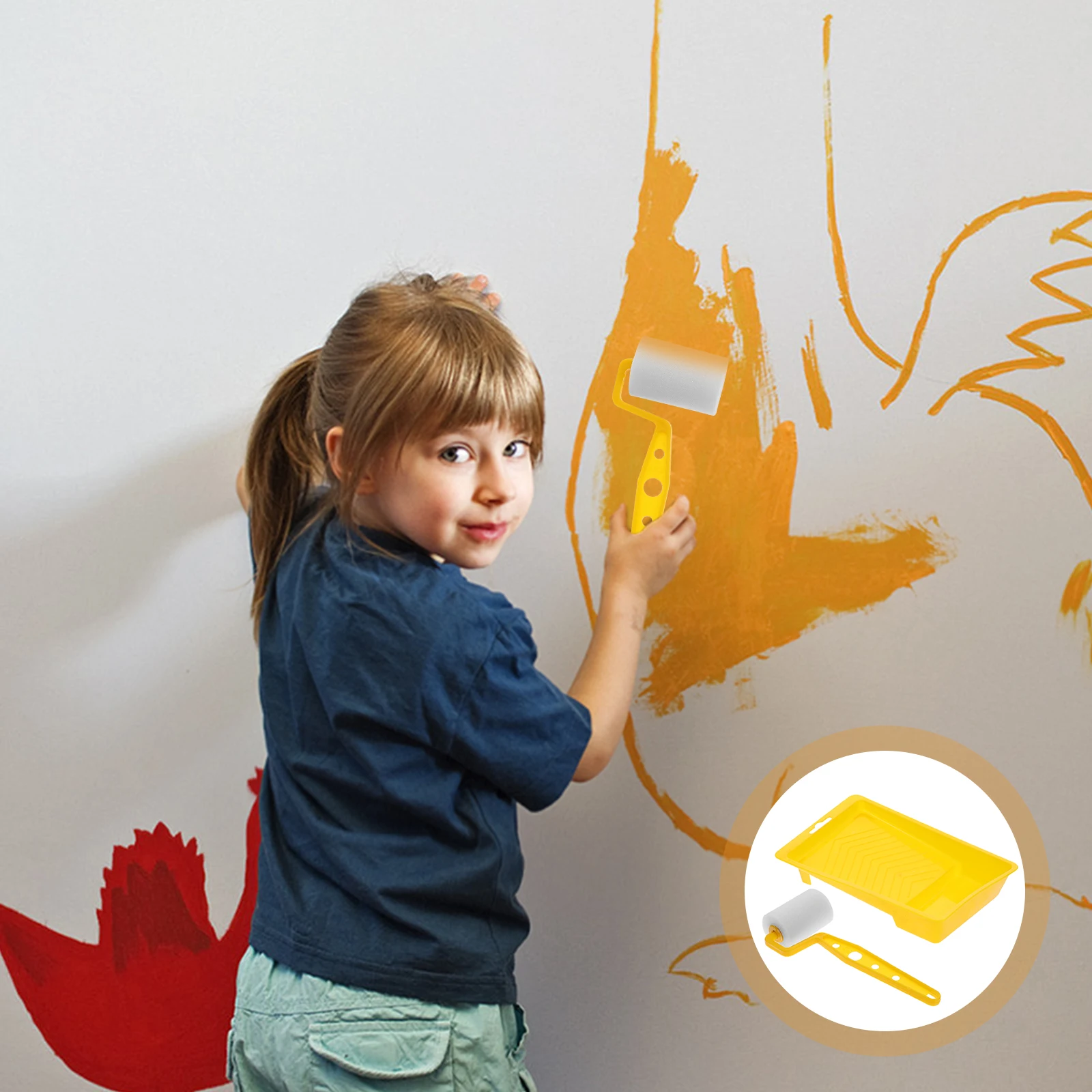 Set Kuas Rol Cat Kit Lukis Multi Dinding Rol DIY Anak Rumah Tangga Kecil