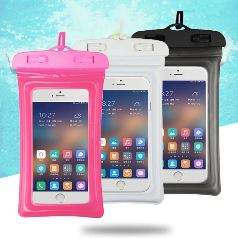 6.5\'\'Phone Waterproof Air Floating Swimming Bag Underwater Phone Case for River Trekking Boating Diving Surfing Water Sports