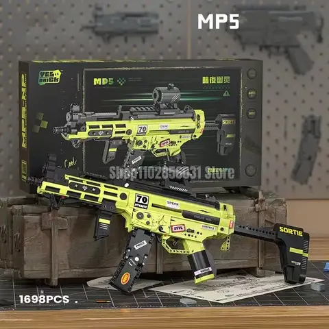 1698pcs MOC Military MP5 KRISS Vector Building Blocks Submachine Gun Model DIY Weapon Bricks Toys For Children Boy Gifts