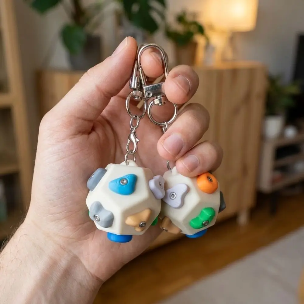 3D-gedruckter Mini-Klettergriff-Schlüsselanhänger, abnehmbarer Boulder, handgefertigter Schlüsselring für Kletterbegeisterte, realistisch und farbenfroh – Detail 4