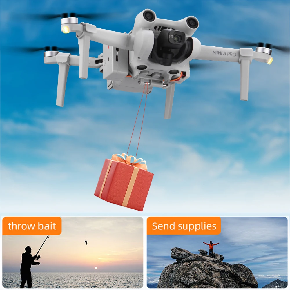 BRDRC Airdrop System For DJI Mini 3 Pro Wedding Party Fishing Bait Deliver Gifts Surprises Rescue Drone Quick Release Accessory