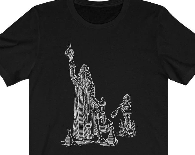 Camiseta gráfica, ropa de calle Retro, camiseta de manga corta con cuello redondo de alta calidad para hombre, camiseta con ilustración alquímica de Alchemist Magus