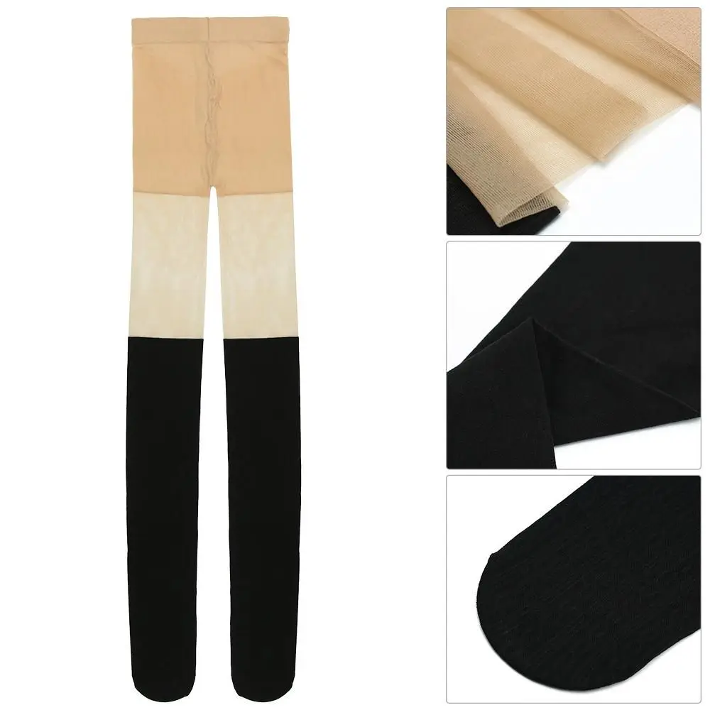 Women Sexy Knee Stockings Spring Autumn Style Tights Black Twisted Pantyhose Fake High Knee Tights Female Warm Cute Socks