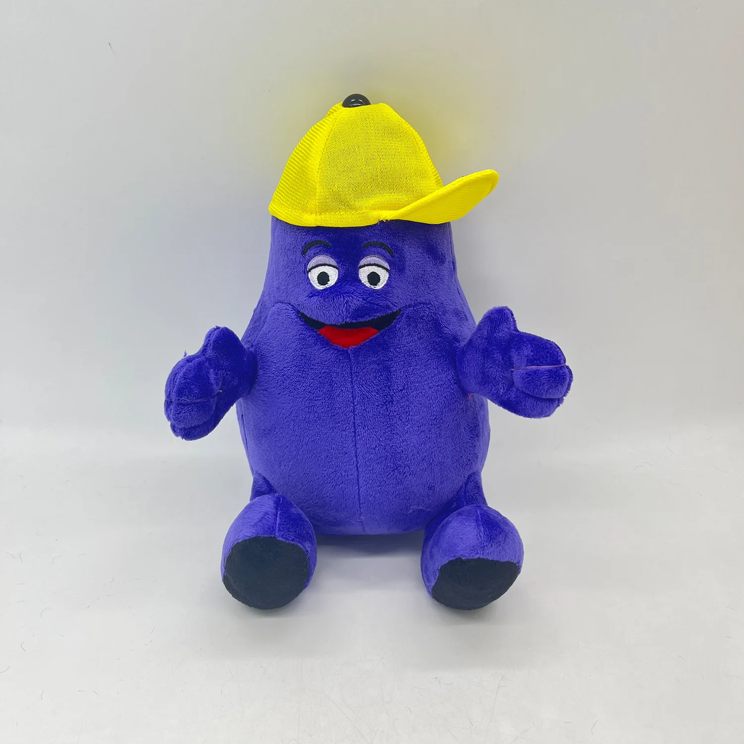 Anime Grimace Shake Yellow Hat Stuffed Toy Purple Ghost Face Milk Shake Monster Doll Sofa Pillow Decoration Birthday Gift