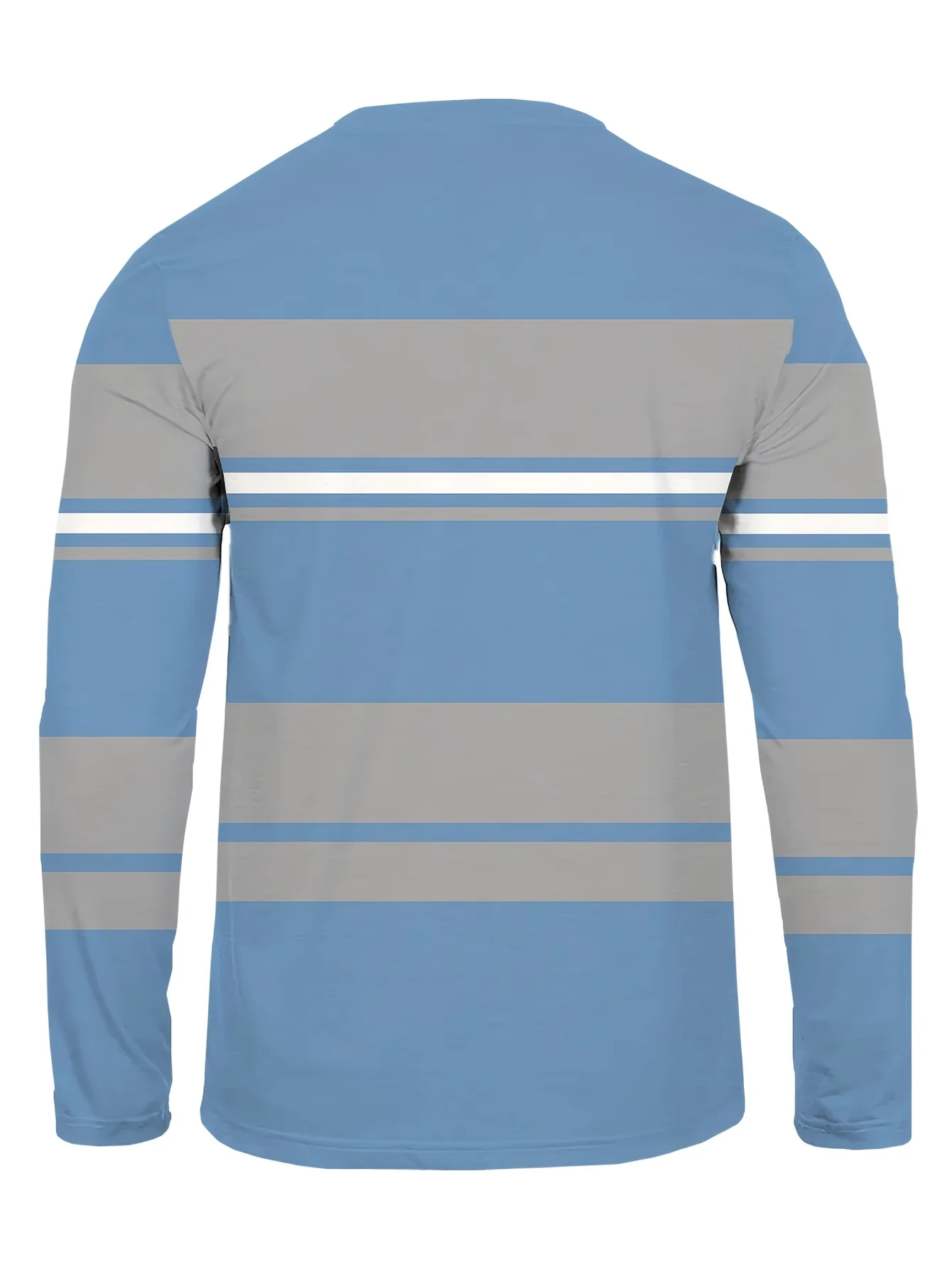 Men's printed casual long-sleeve shirt, street-style trendy fashion T-shirt, breathable, versatile for outdoor wear, loose fit.