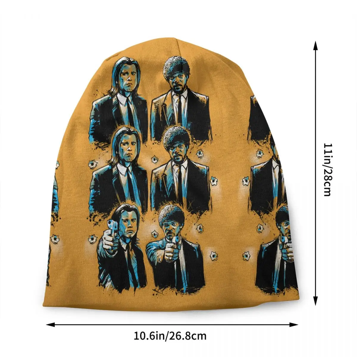 Custom Retro Classic P-Pulps F-Fictions Bonnet Hat Knitting Hat Cool Unisex Comic Winter Warm Beanies Cap