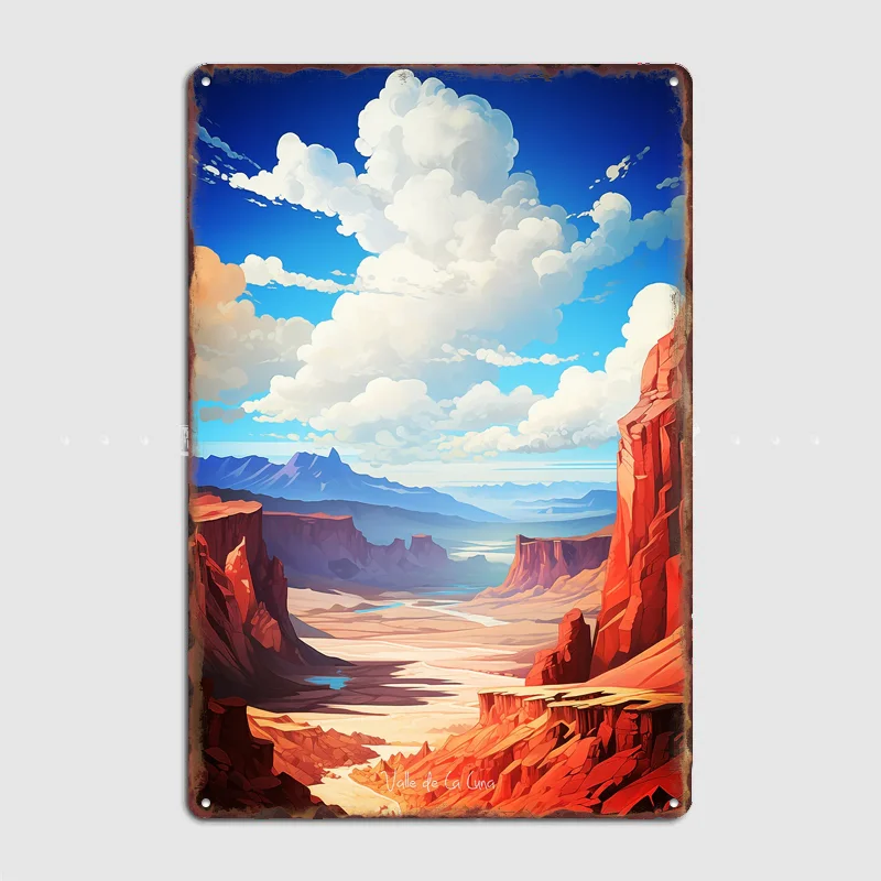 Póster Retro del Valle de la Luna, Lugar Turístico Artístico, Letrero Metálico Decorativo para Pared de Interiores, Pósteres Personalizados para Decoración del Hogar