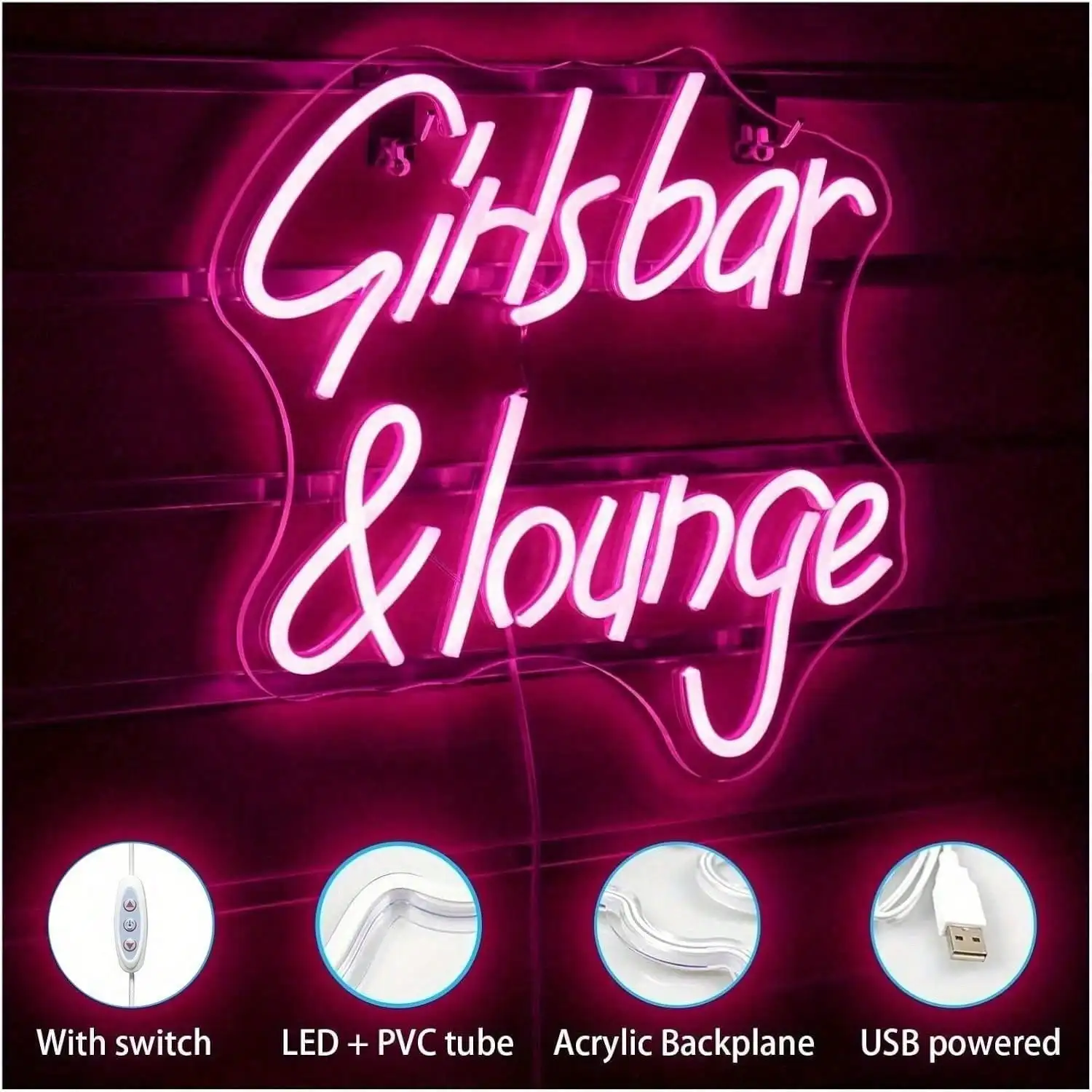 الفتيات بار وصالة النيون LED لتزيين الحائط USB عكس الضوء النيون تسجيل واحد لشريط نادي الحفلات ديكور الغلاف الجوي